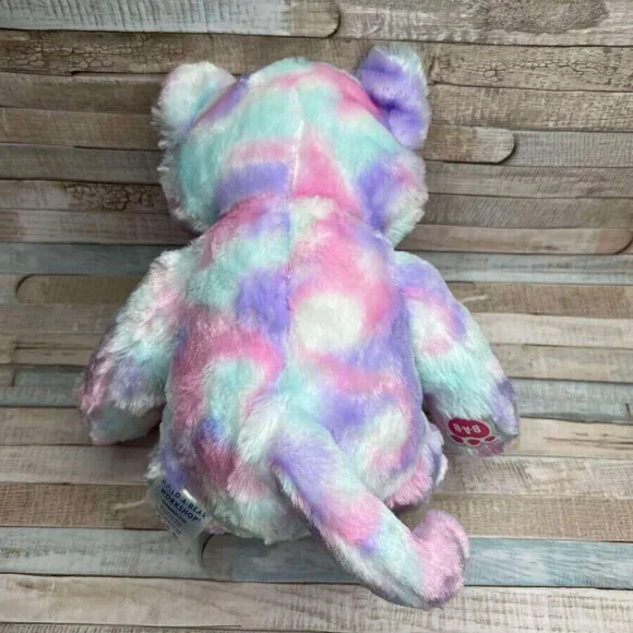 Build A Bear Tie Dye Pastel Purple Pink Blue  Cat 16" Stuffed Animal Plush - Picture 4 of 5